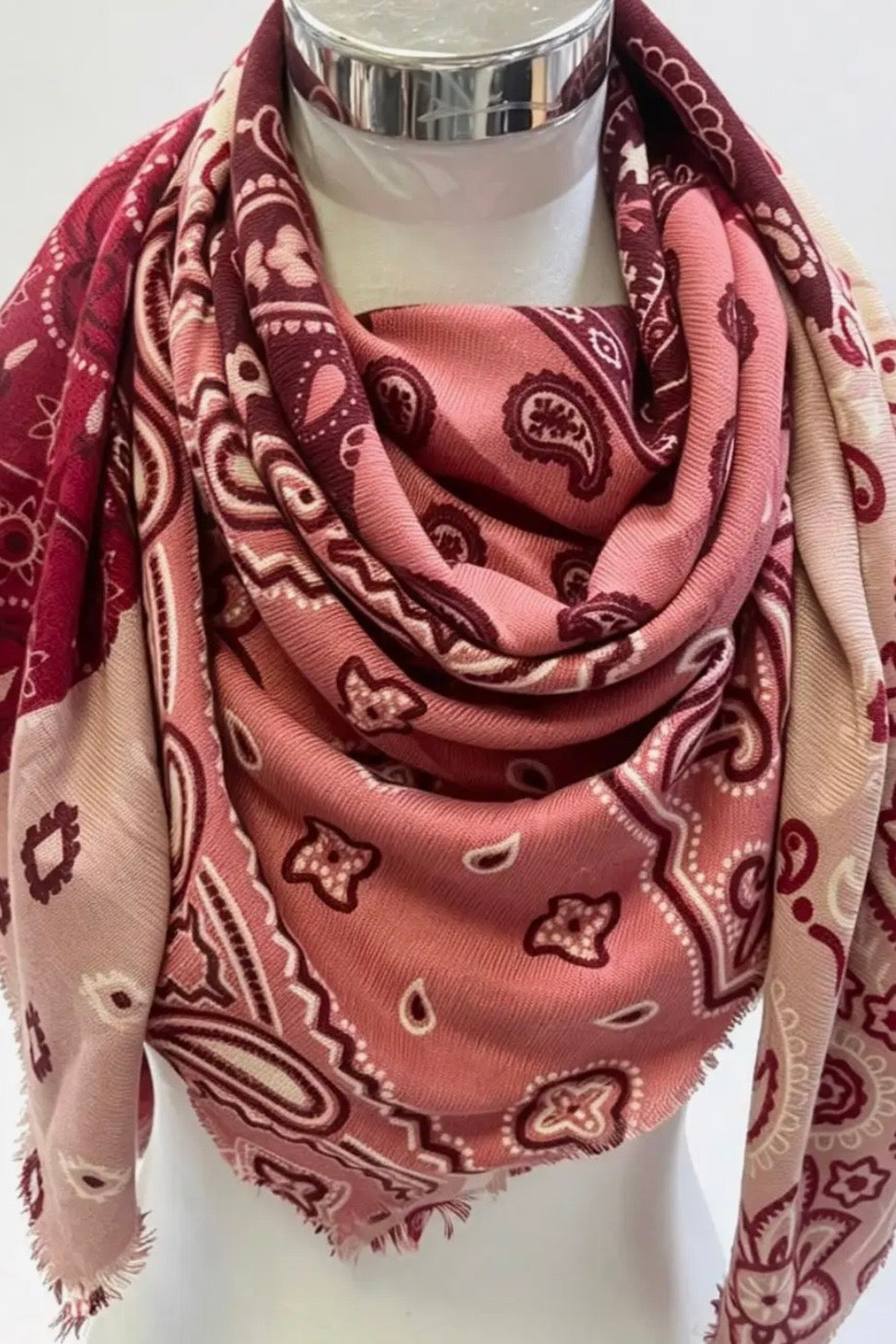 Lineta - Μεγάλο Τετράγωνο Μαντήλι Patchwork Rouge Bandana 110x100cm