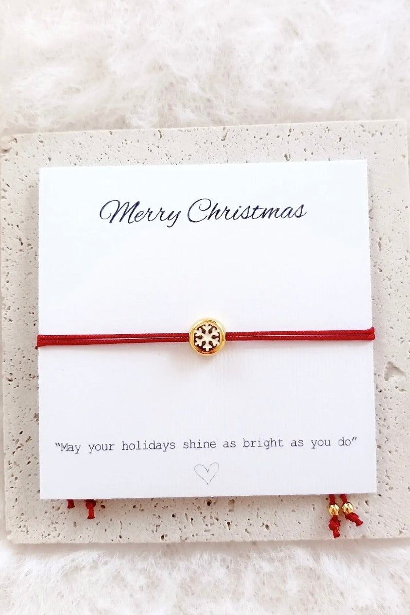 Queen Handmade Creations - Βραχιόλι Χιονοστιβάδα με Χρυσό Επιχρυσωμένο Στοιχείο σε Κάρτα Δώρου