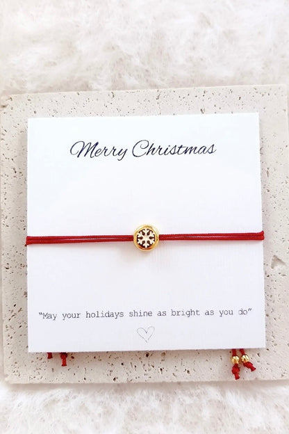 Queen Handmade Creations - Βραχιόλι Χιονοστιβάδα με Χρυσό Επιχρυσωμένο Στοιχείο σε Κάρτα Δώρου