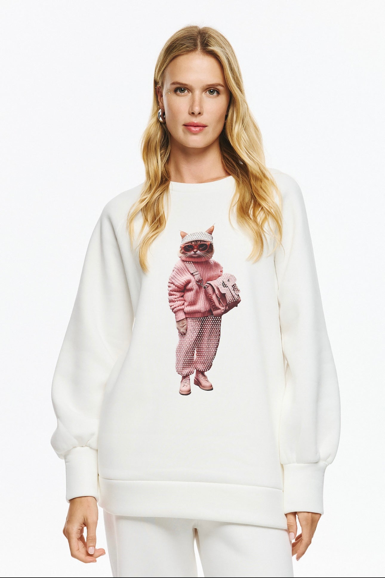 Unitee- Φούτερ Μπλούζα με Γάτα