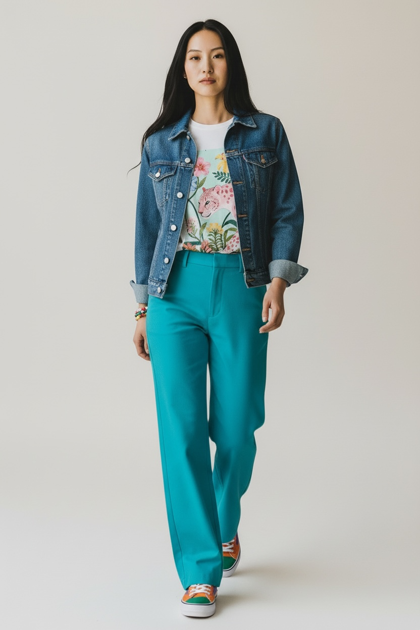 Charizma - Oversized Μακό T-shirt Flower Power Panther