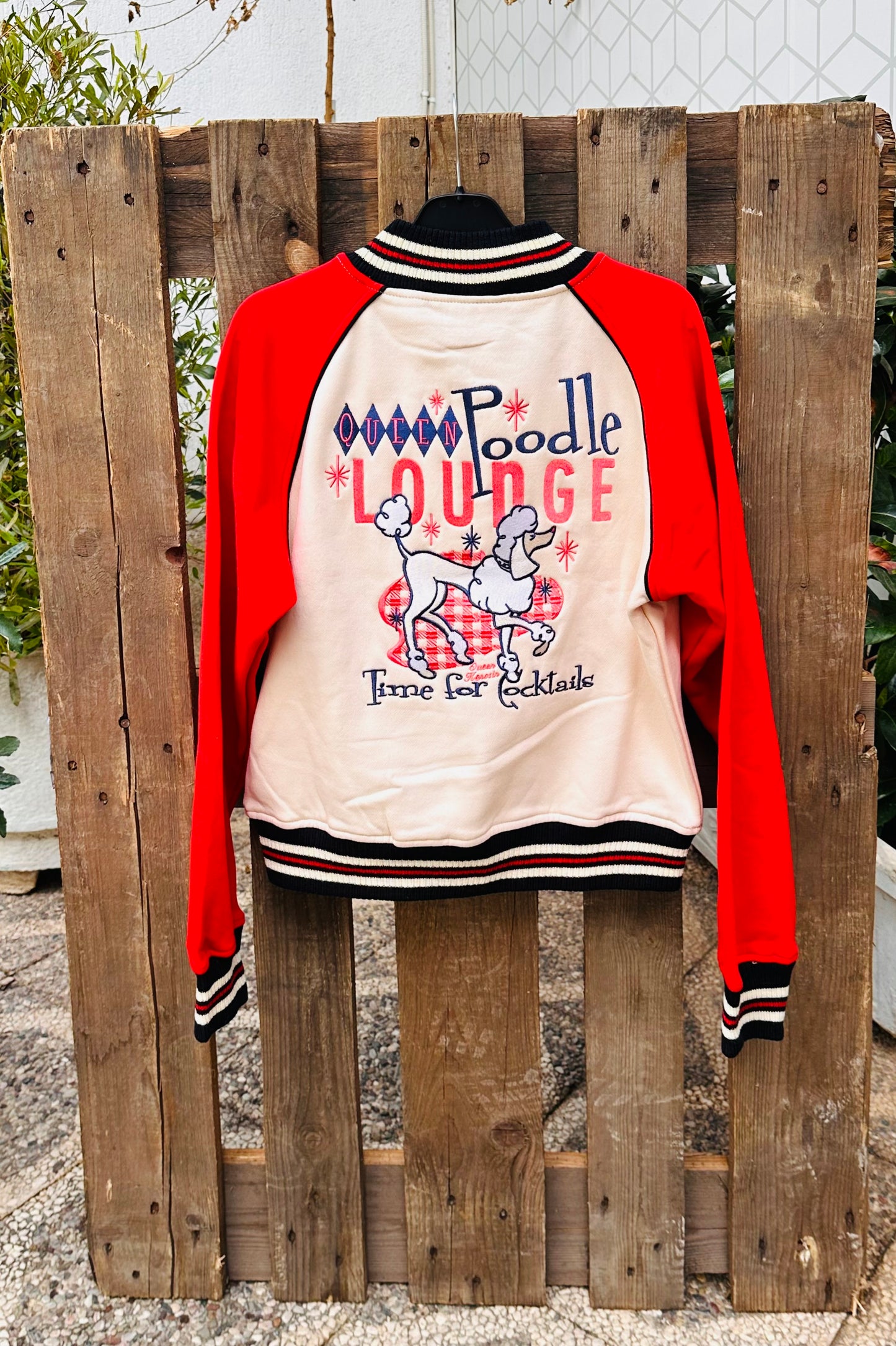 Queen Kerosin - Κολεγιακό Τζάκετ «Poodle Lounge» Κόκκινο