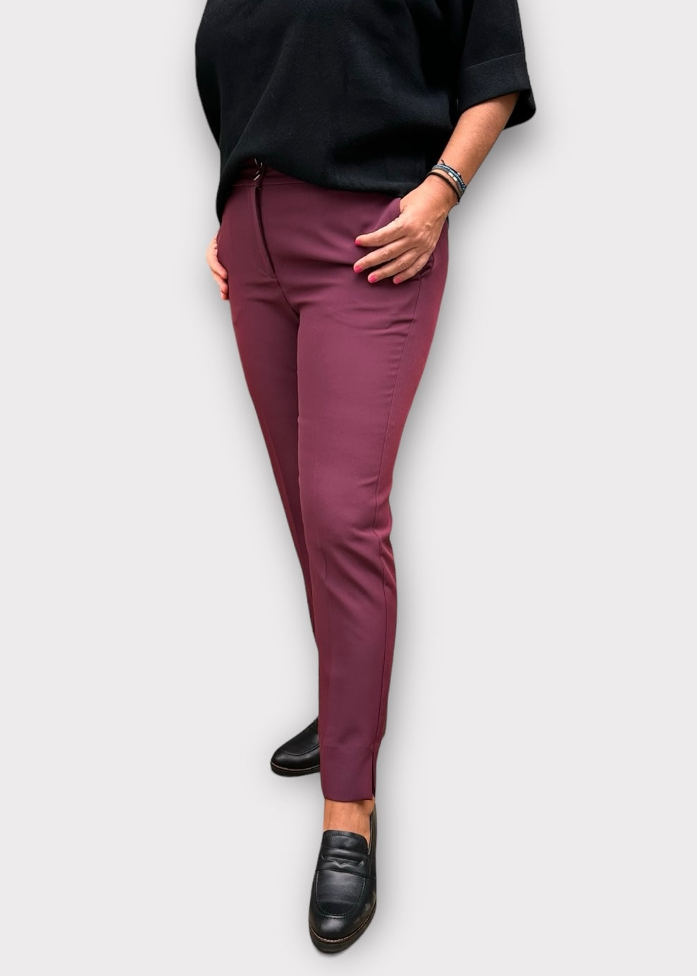 Figaro - Παντελόνι Ισιο Τσίνο Στενή Γραμμή Βουργουνδί