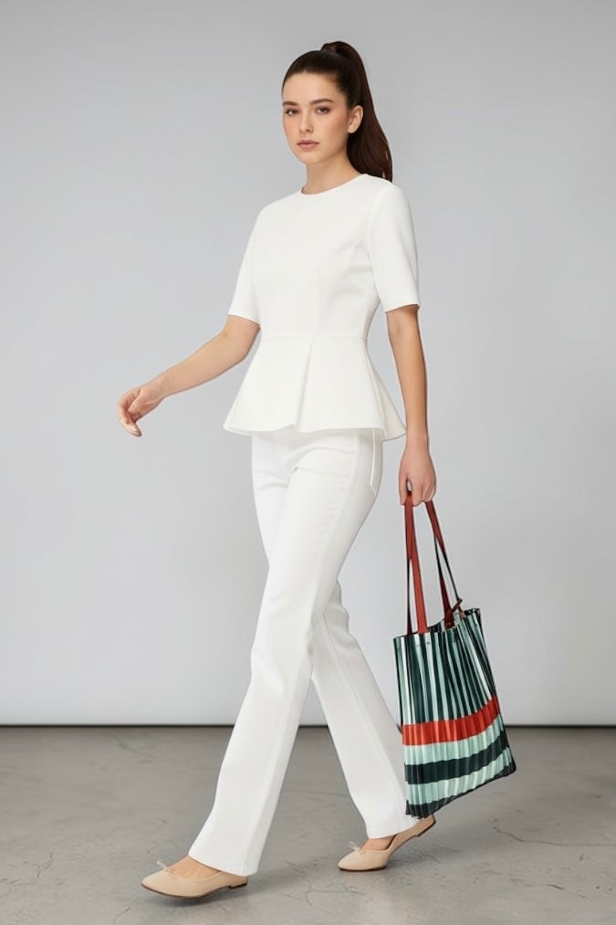 Multitudes - Τσάντα Tote Πλισέ από Σατέν «Smeralda» 40x48 εκ.