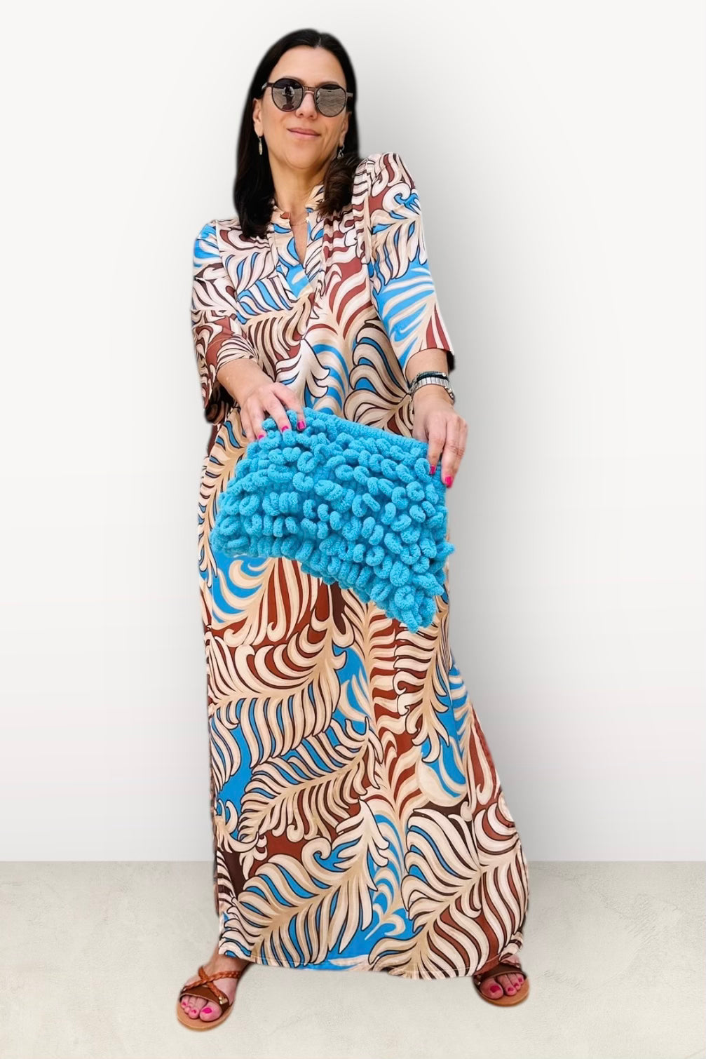 New Age - Maxi Φόρεμα Καφτάνι Santorini -8