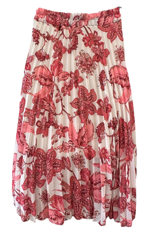 Charizma - Φούστα Πλισέ Με Λουλούδια Ροζ