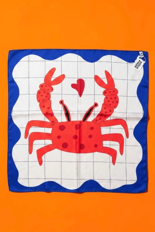 Adelie Pengu - Raul Scarf Σατέν Μαντήλι Crab Love 65x65cm