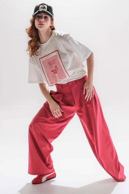 New Age Oversized Μακό T-shirt Daiguiri