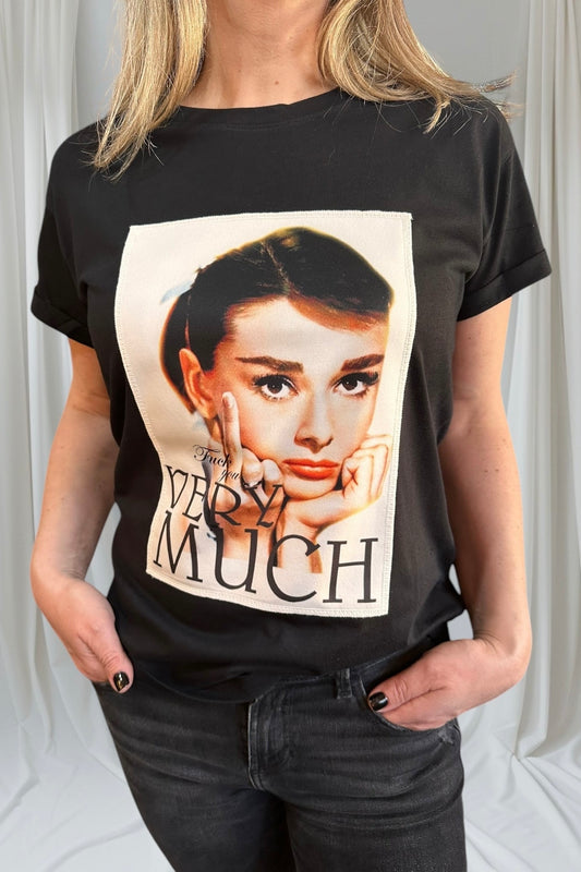 Ripped cotton T-shirt Μαύρο Βαμβακερό Με Εξώραφη Στάμπα F**ck You Very Much