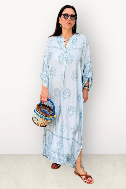 Charizma- Oversized Φόρεμα Καφτάνι 2 Baby Blue