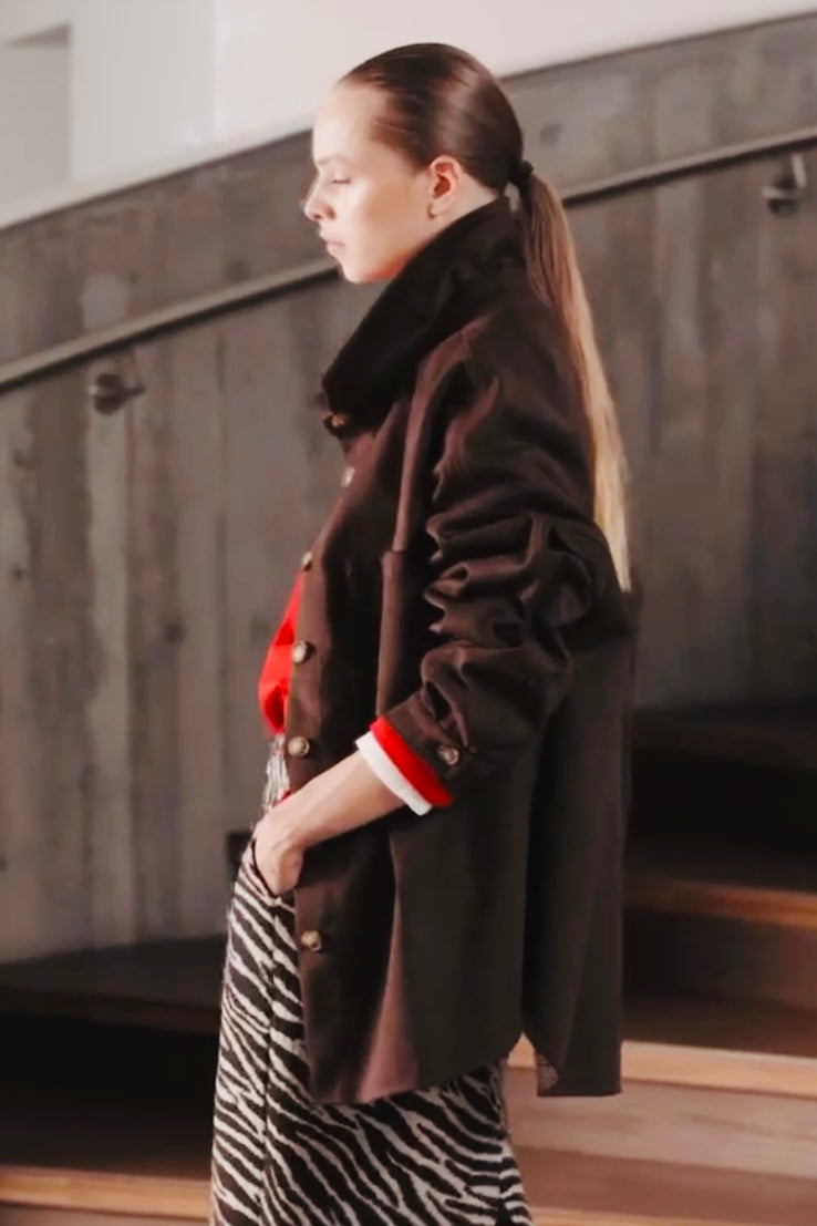 Lumina - Τζάκετ Τύπου Σουέτ Σκούρο Καφέ