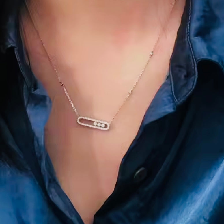 Κολιέ 925 Ασήμι Ροζ Χρυσό "Παρόν Παρελθόν Μέλλον"