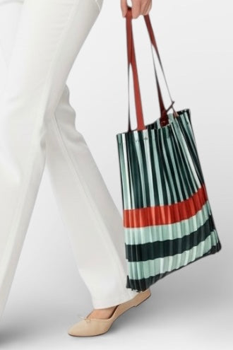 Multitudes - Τσάντα Tote Πλισέ από Σατέν «Smeralda» 40x48 εκ.