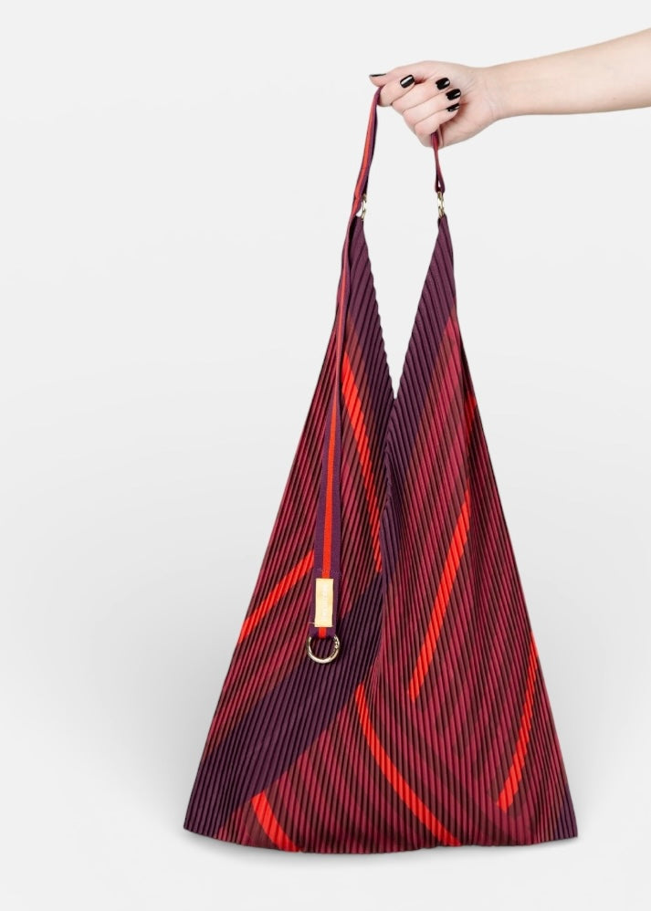 Multitudes - Τσάντα Y Πλισέ «Stefania» & Pochette από Σατέν 30x60 εκ.