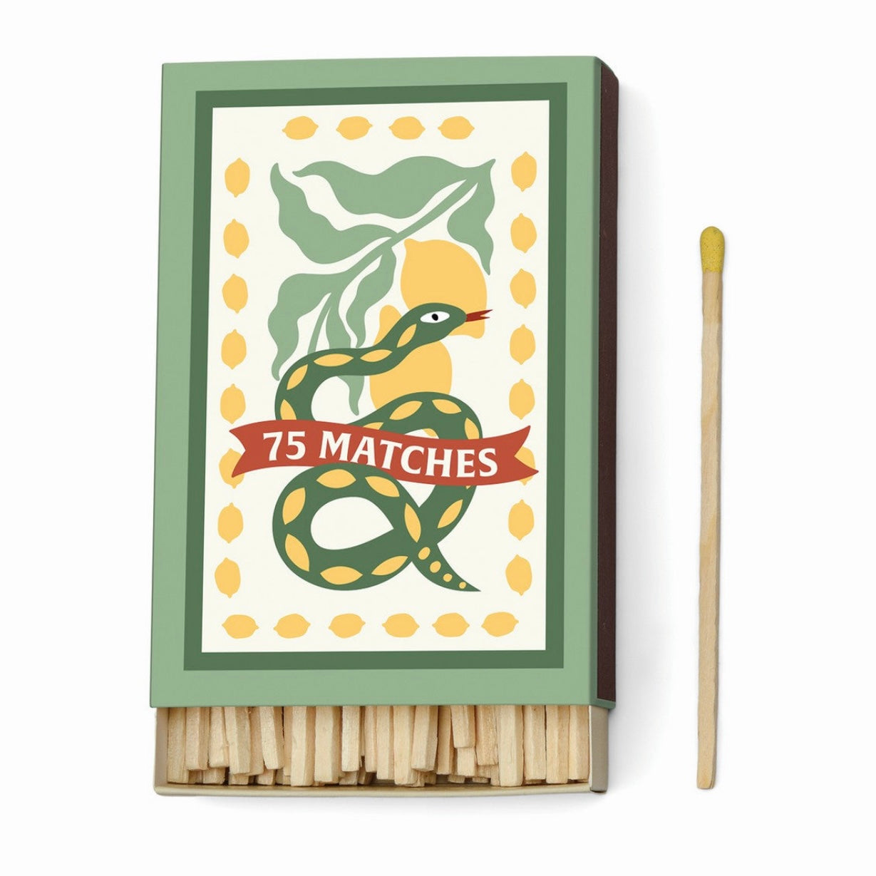 Paddywax A dopo Snake - Κεραμικό κερί σόγιας, Wild Lemongrass 226gr & Σπίρτα 75 τεμ