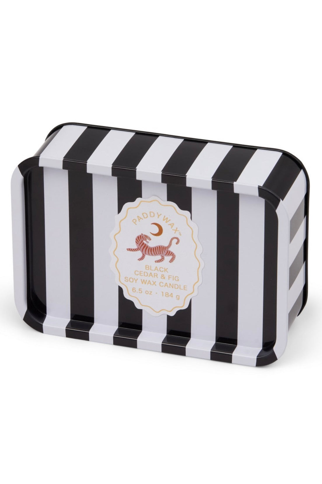 Paddywax A dopo Tiger κερί σόγιας μεταλλικό δοχείο, Black Cedar & Fig 184gr