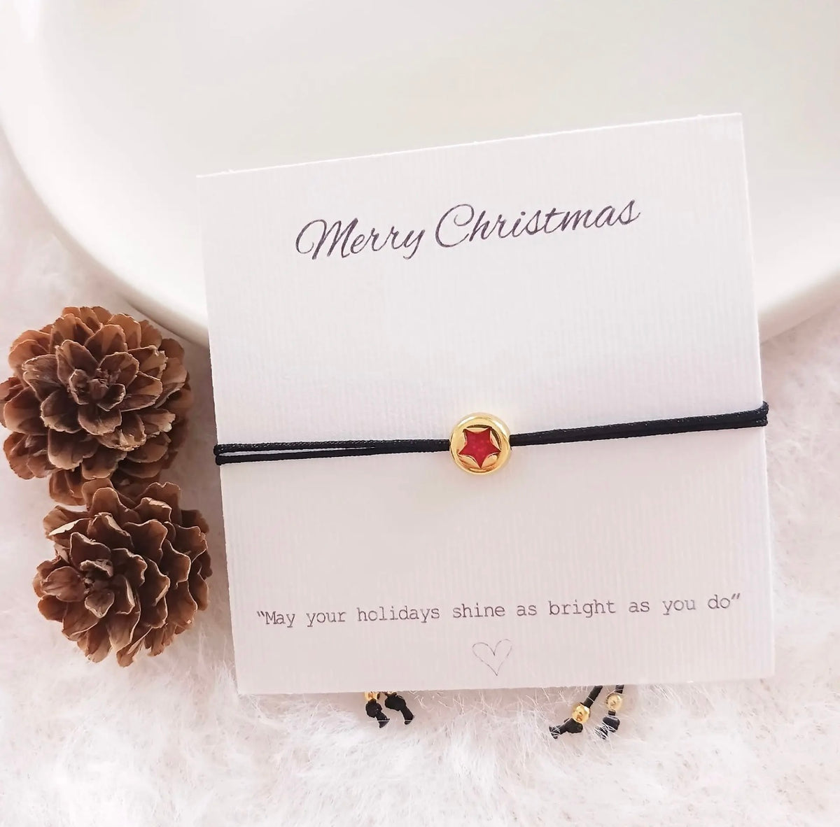 Queen Handmade Creations - Βραχιόλι Αστέρι με Χρυσό Επιχρυσωμένο Στοιχείο σε Κάρτα Δώρου
