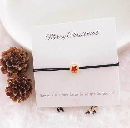 Queen Handmade Creations - Βραχιόλι Αστέρι με Χρυσό Επιχρυσωμένο Στοιχείο σε Κάρτα Δώρου