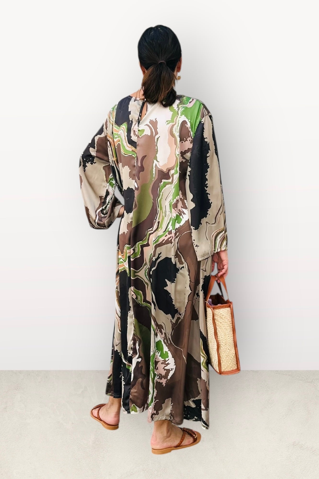 Anlyta- Φόρεμα Silk Touch Barbara Army