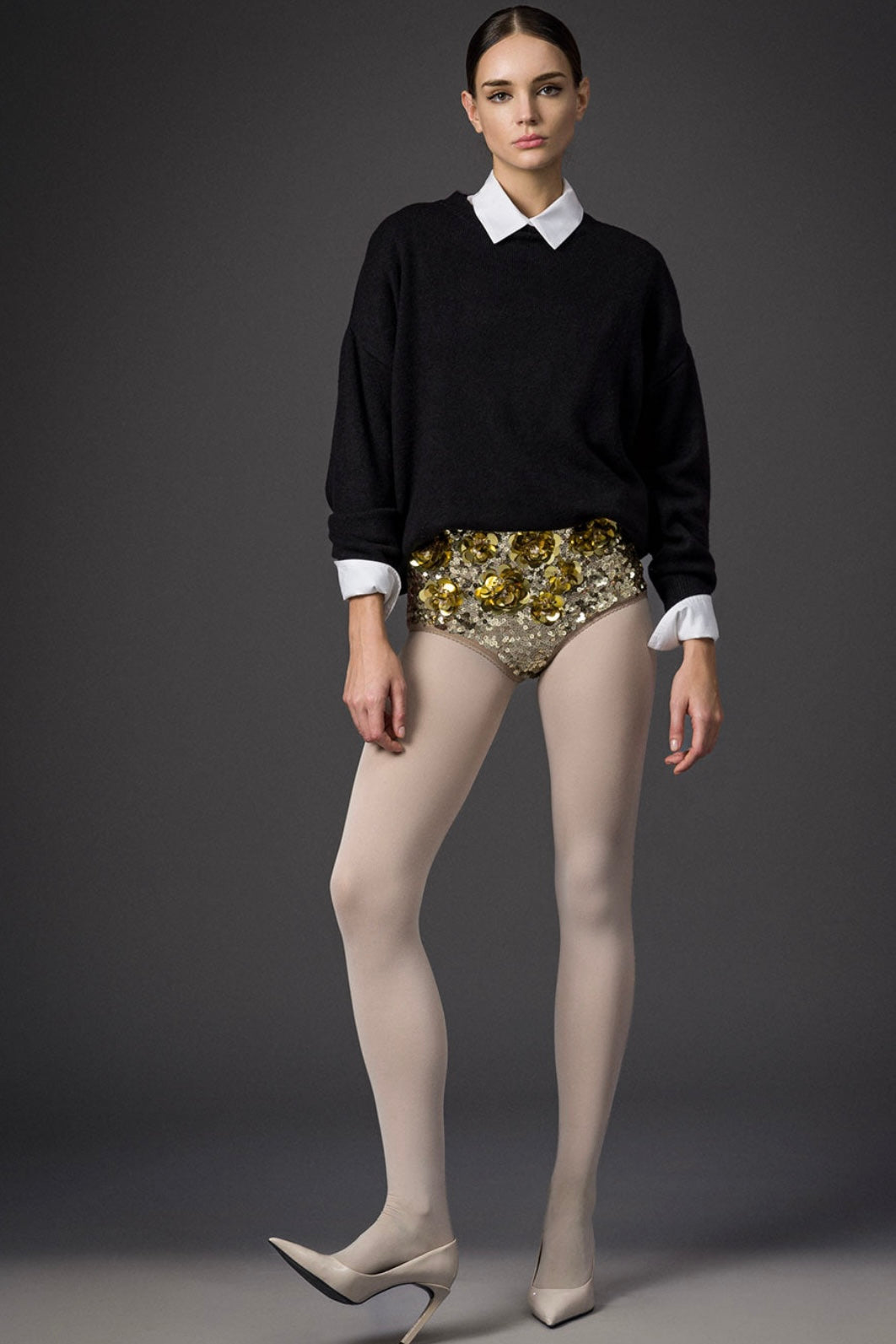 Tailor Made- Oversized Πουλόβερ Λαιμόκοψη  Μαύρο