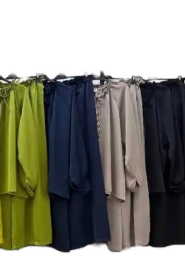 Charizma - Σετ Αέρινη Μπλουζα & Παντελόνα Σατέν Μπεζ