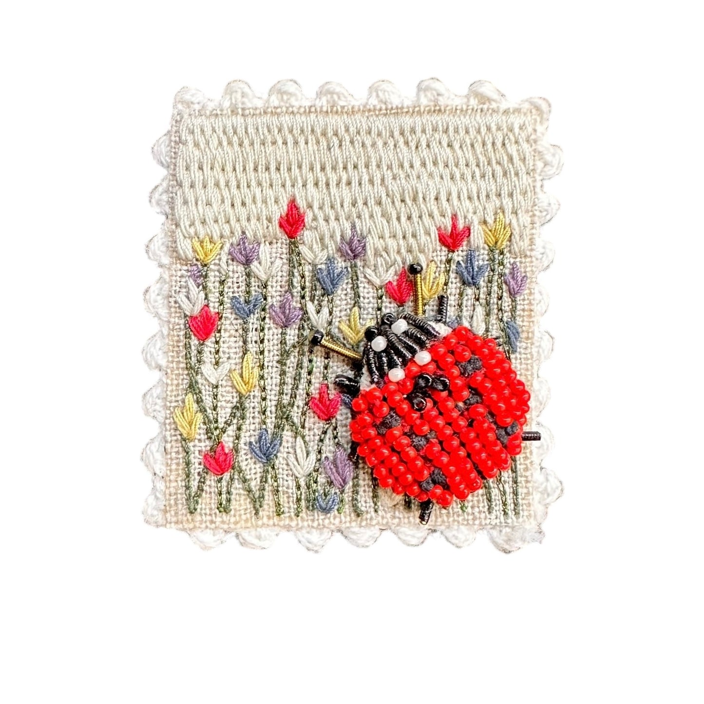 Trovelore - Poppies for the ladybug Χειροποίητη Καρφίτσα