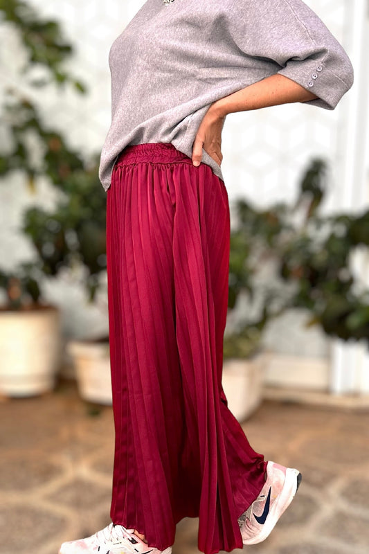 Φούστα Μάξι Σατέν Πλισέ