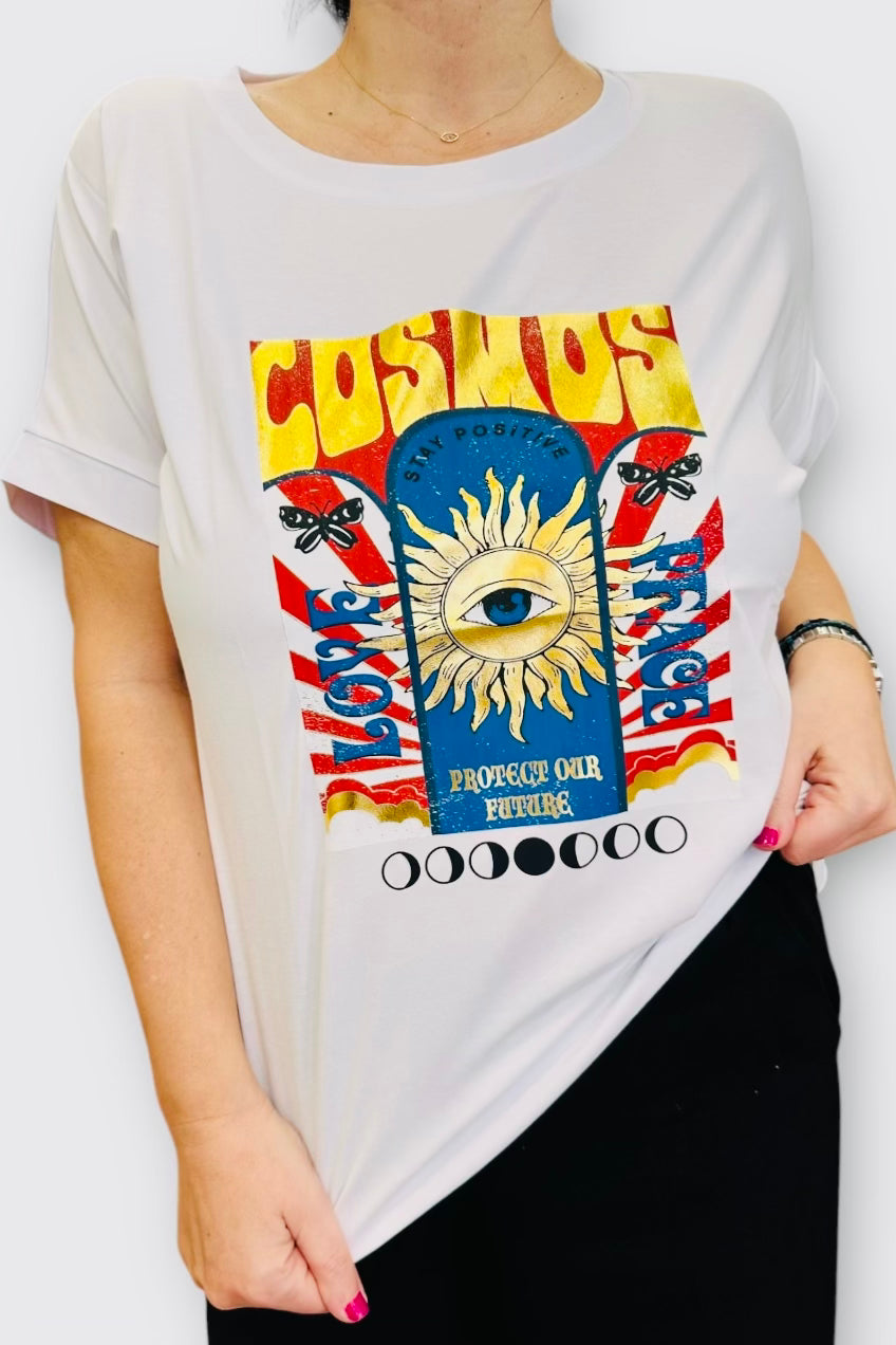 Charizma - T- shirt Μακό Cosmos Stay Positive