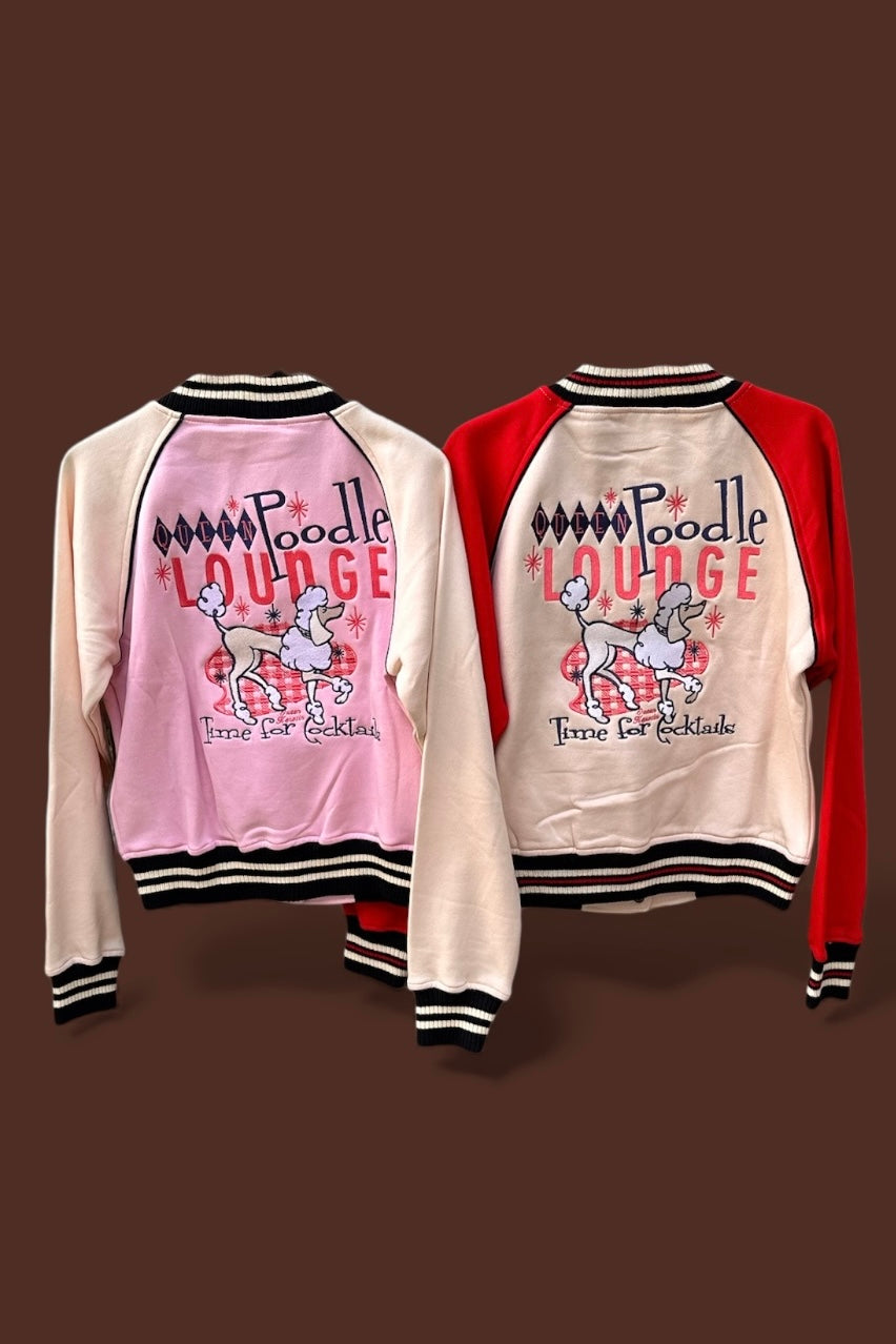 Queen Kerosin - Κολεγιακό Τζάκετ «Poodle Lounge» Ροζ