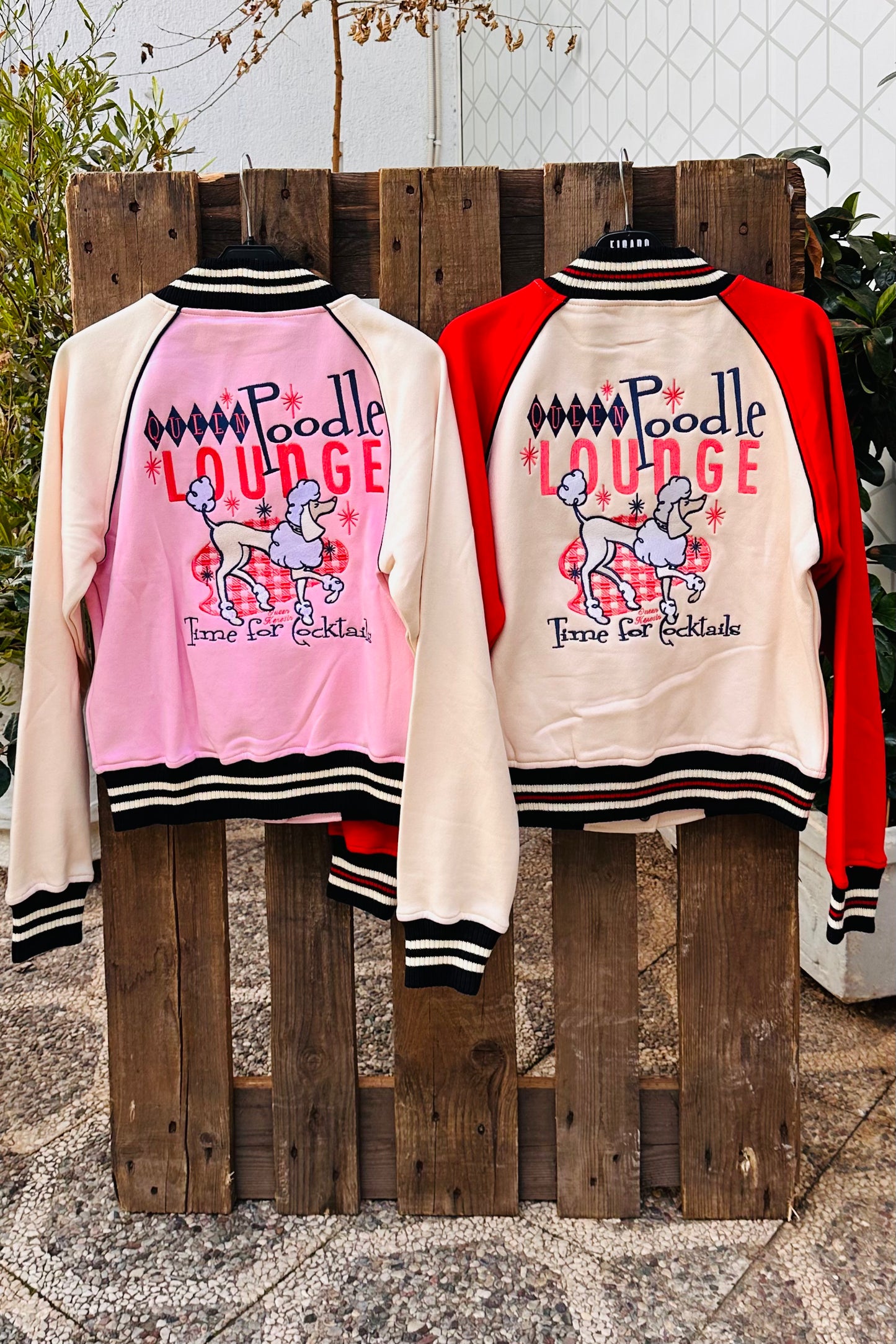 Queen Kerosin - Κολεγιακό Τζάκετ «Poodle Lounge» Κόκκινο