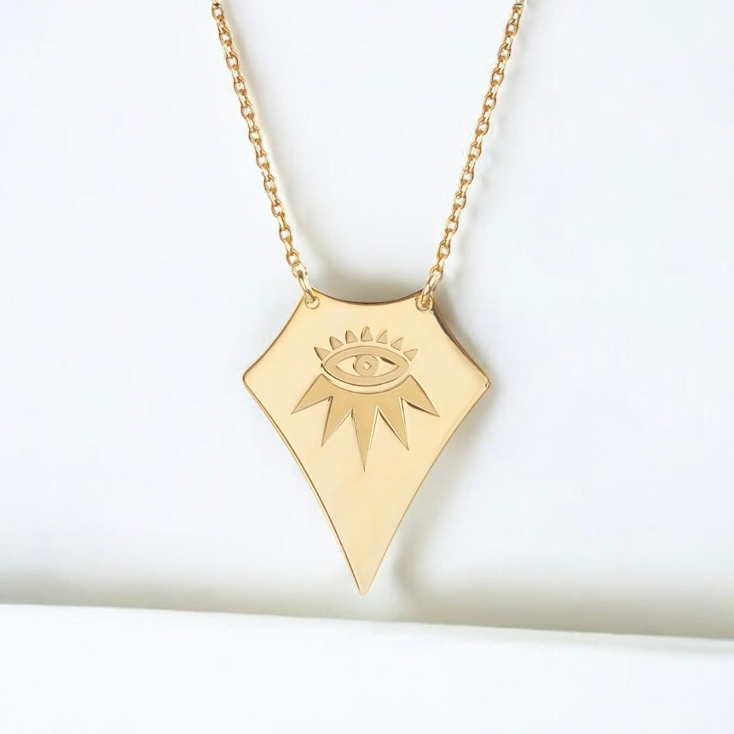 Dora Syrrou - Κολιέ Μοτίφ Επίχρυσο Μάτι