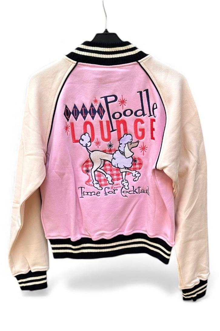 Queen Kerosin - Κολεγιακό Τζάκετ «Poodle Lounge» Ροζ