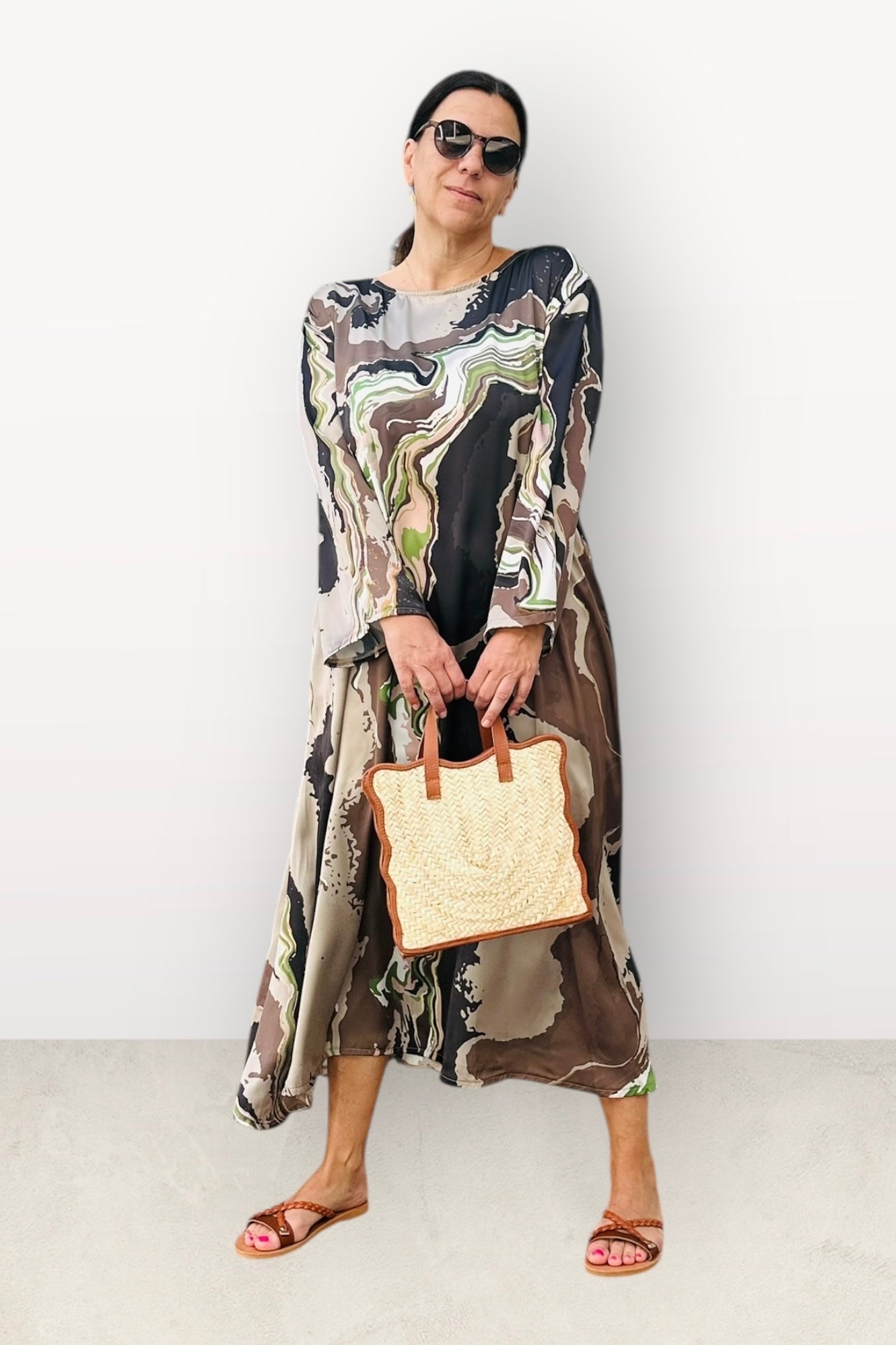 Anlyta- Φόρεμα Silk Touch Barbara Army