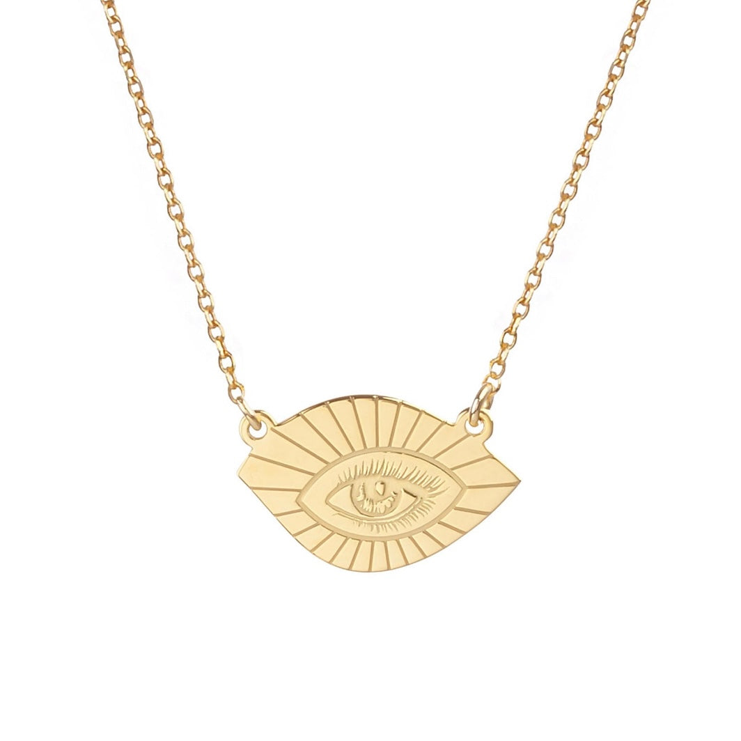 Dora Syrrou - Κολιέ Μοτίφ Επίχρυσο Μεγάλο “Eye”