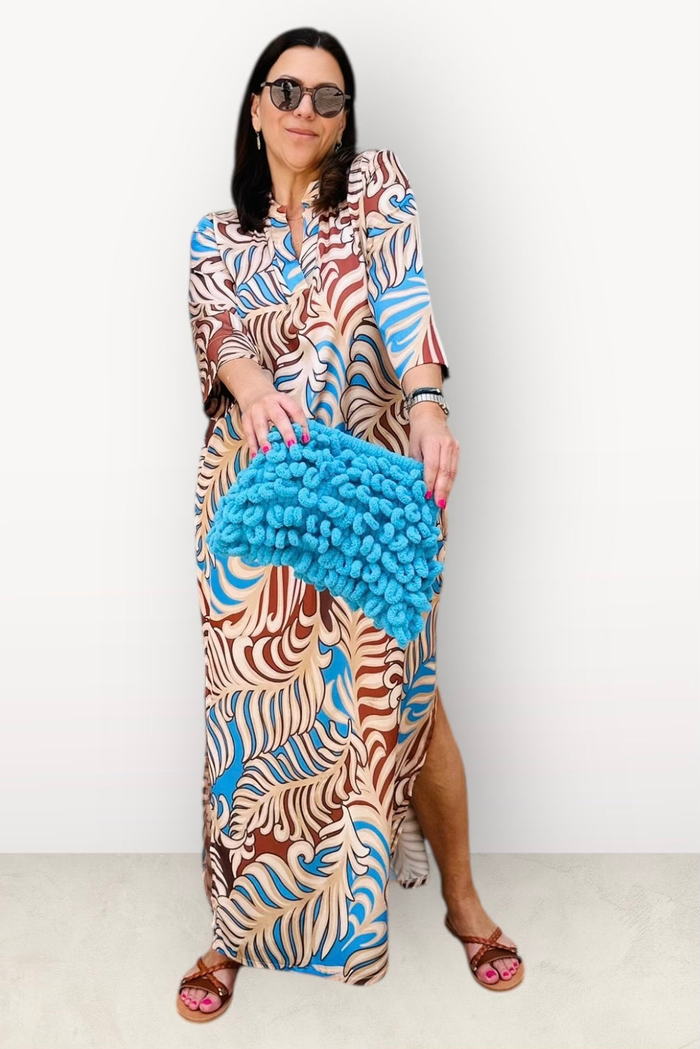 New Age - Maxi Φόρεμα Καφτάνι Santorini -8