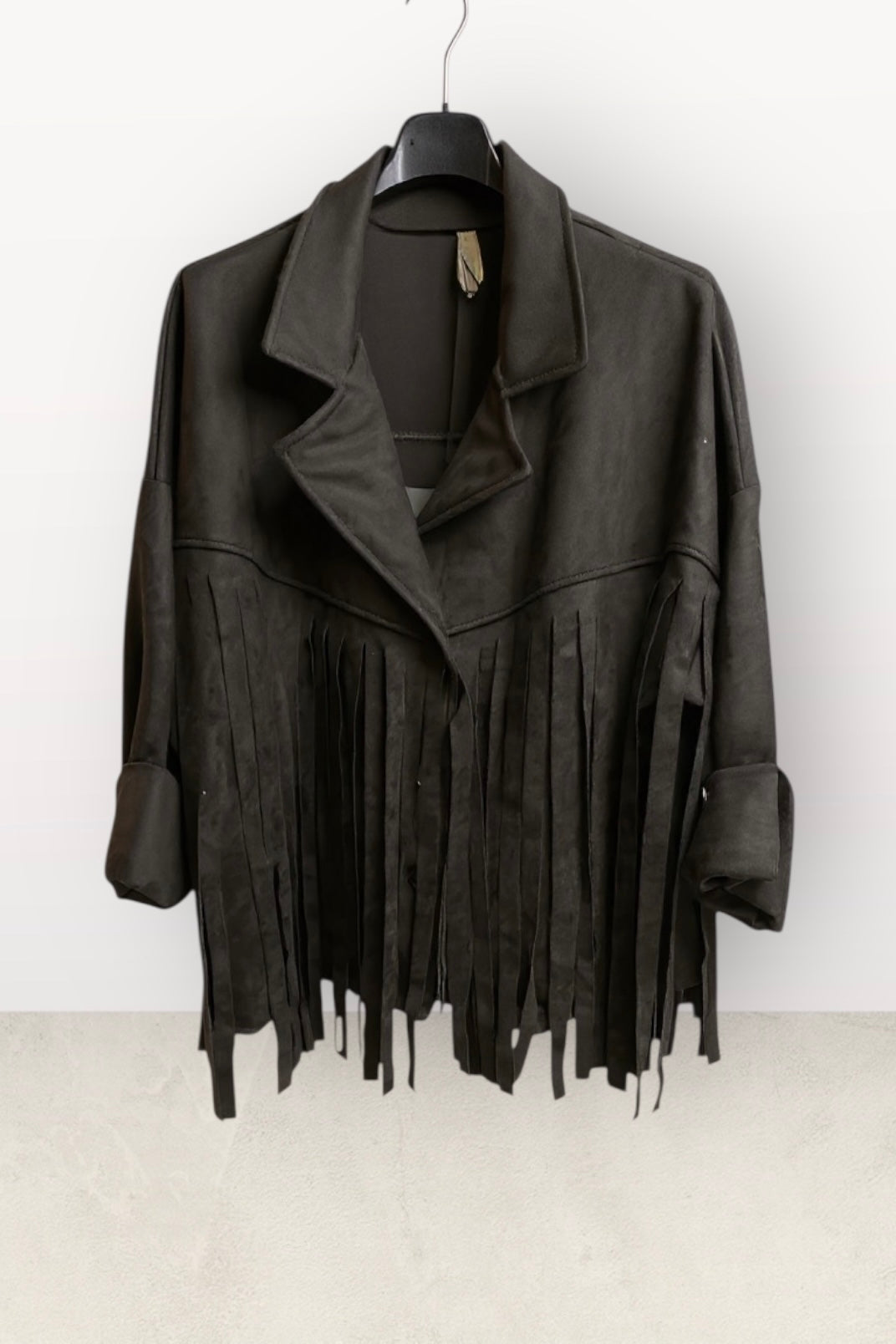 Charizma - Oversized Τζάκετ με Κρόσσια τύπου Σουέτ