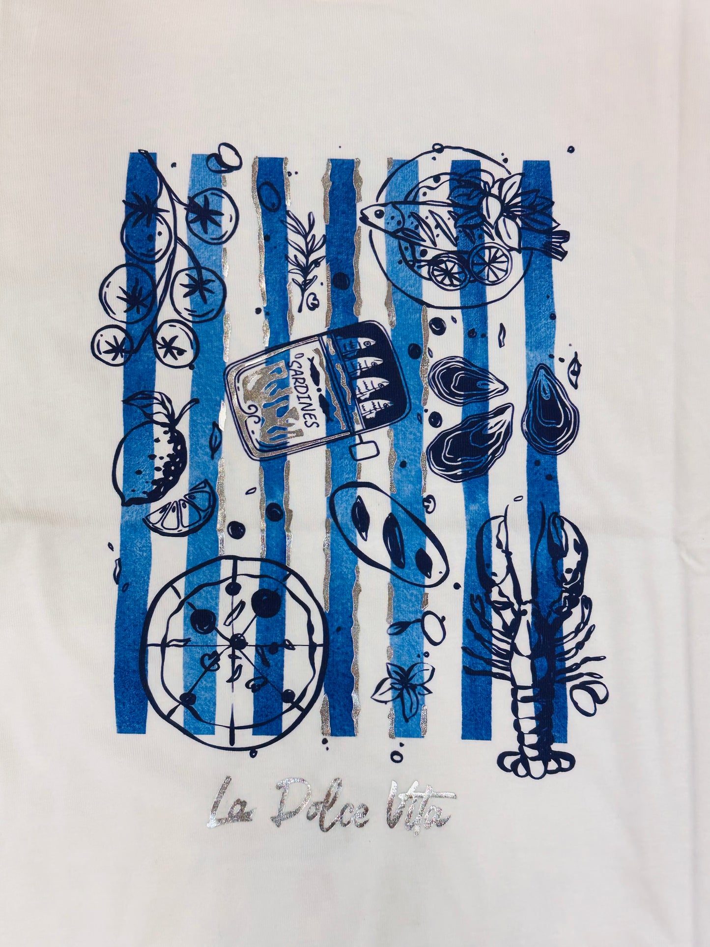 Unitee - Λευκό Μακό T-Shirt με Στάμπα «Sardines»