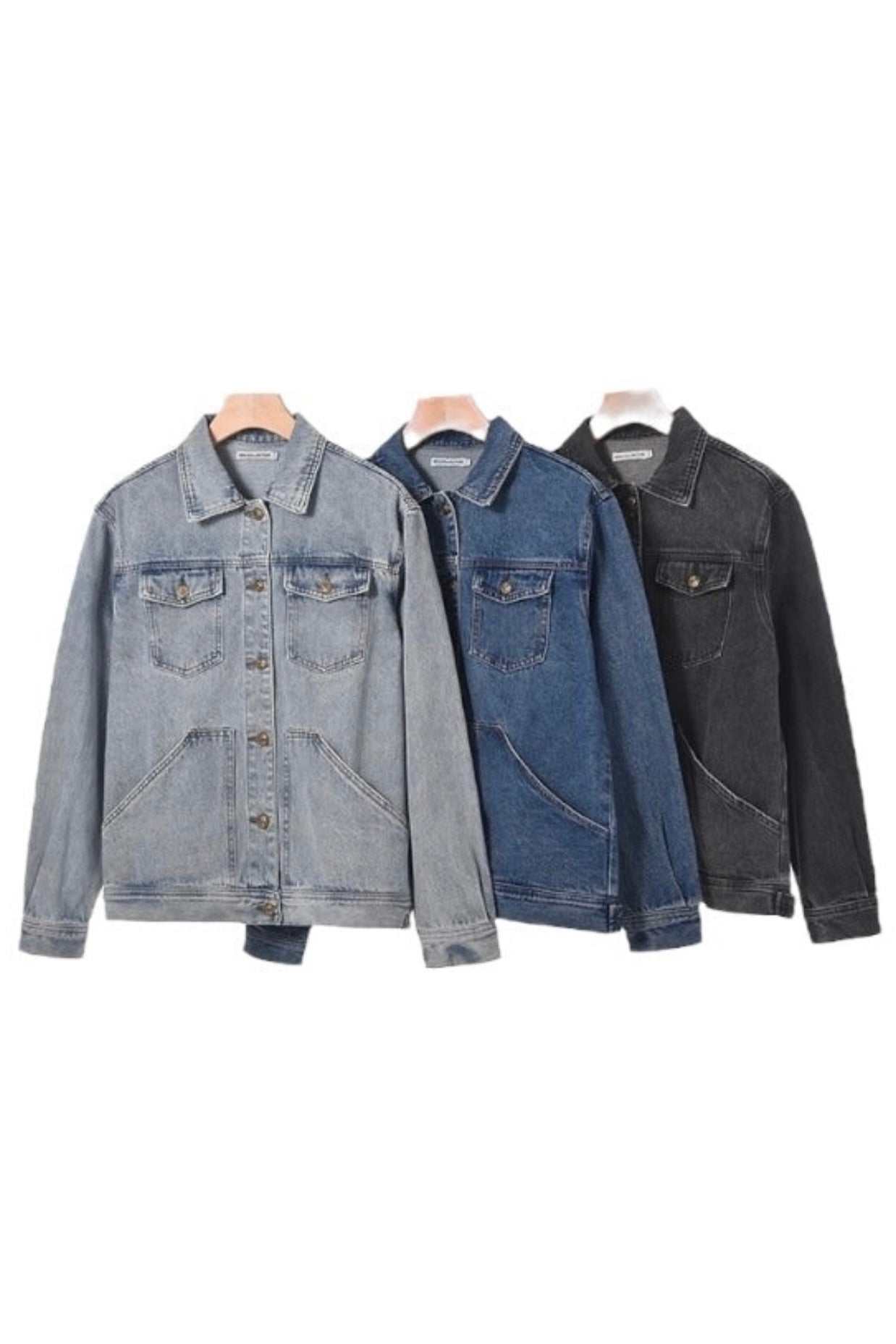 Charizma - Jean Σκούρο Πουκάμισο ή Μπουφάν Με Ασύμμετρες Τσέπες