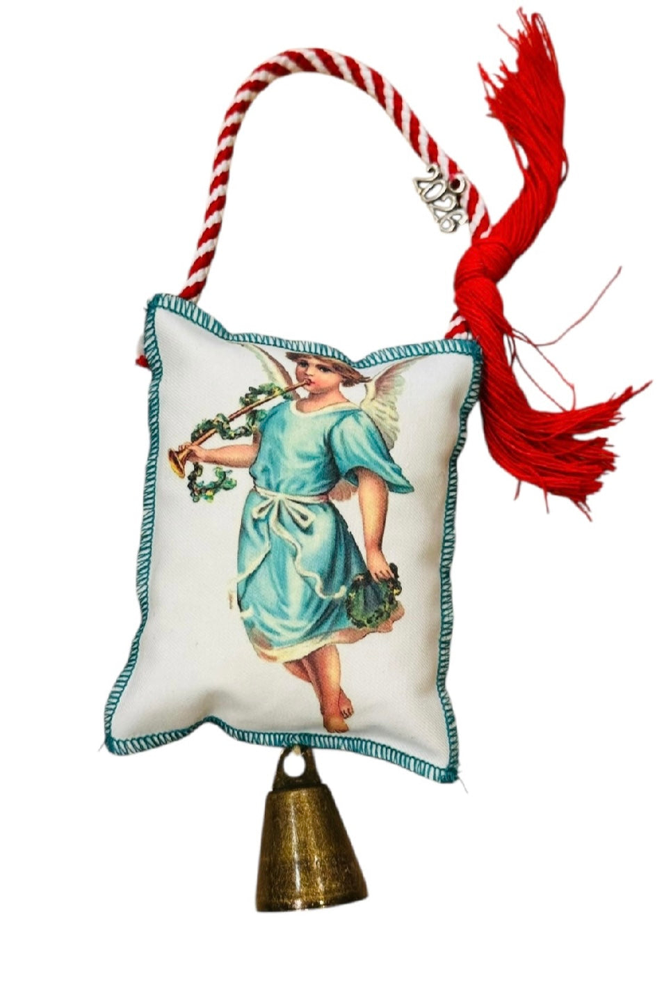 Maria Davilla - Χειροποίητο Γούρι Μαξιλαράκι Με Κουδουνάκι Angel