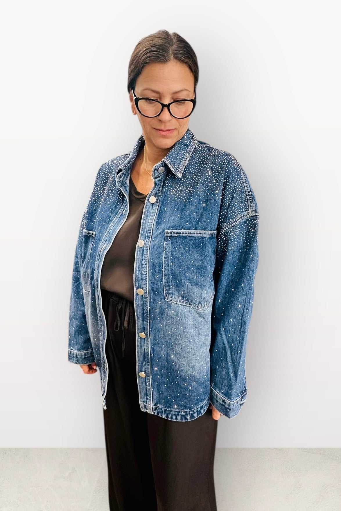 Charizma  - Starlight Jean - Τζιν Πουκάμισο ή Μπουφάν Με στρας Μπλέ