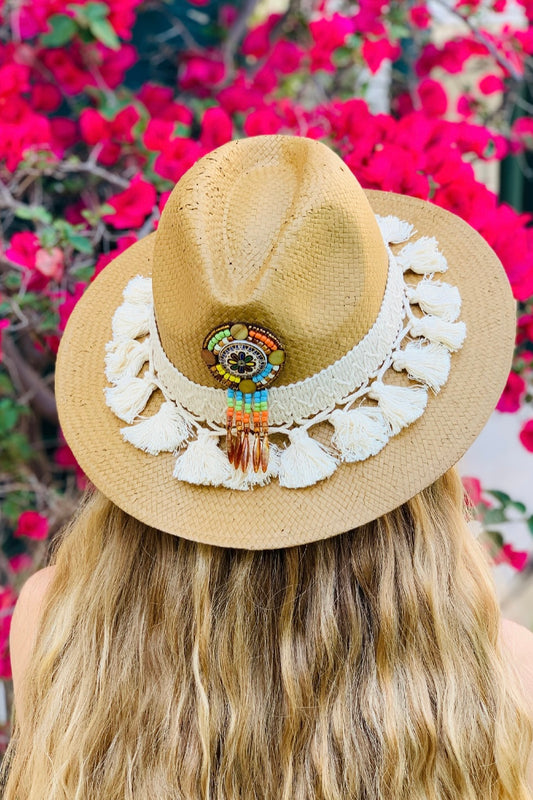 Liebe Anta -Καπέλο Fedora Καφέ Boho