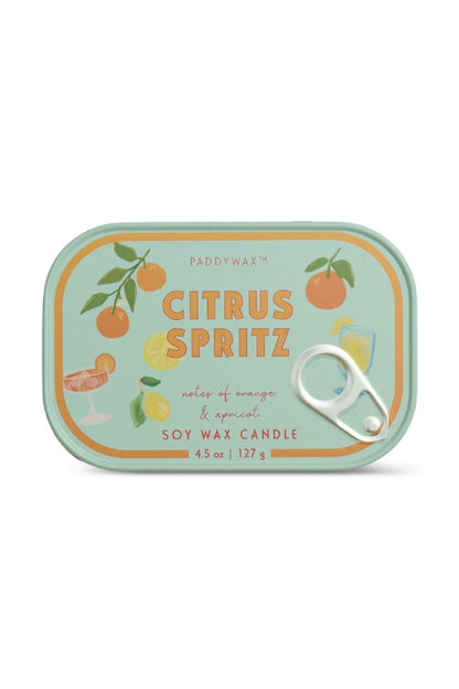Paddywax Bistro Citrus Spritz - Φυτικό Κερί 127gr σε μεταλλικό δοχείο-κονσέρβα orange