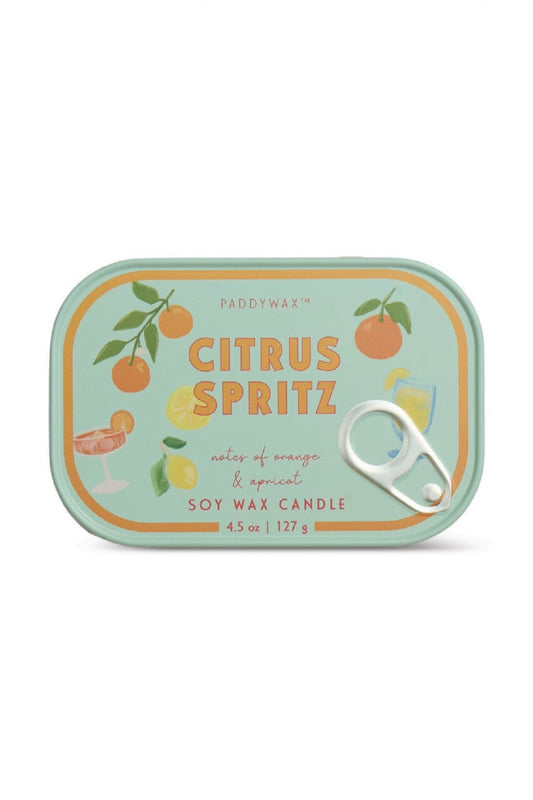 Paddywax Bistro Citrus Spritz - Φυτικό Κερί 127gr σε μεταλλικό δοχείο-κονσέρβα orange