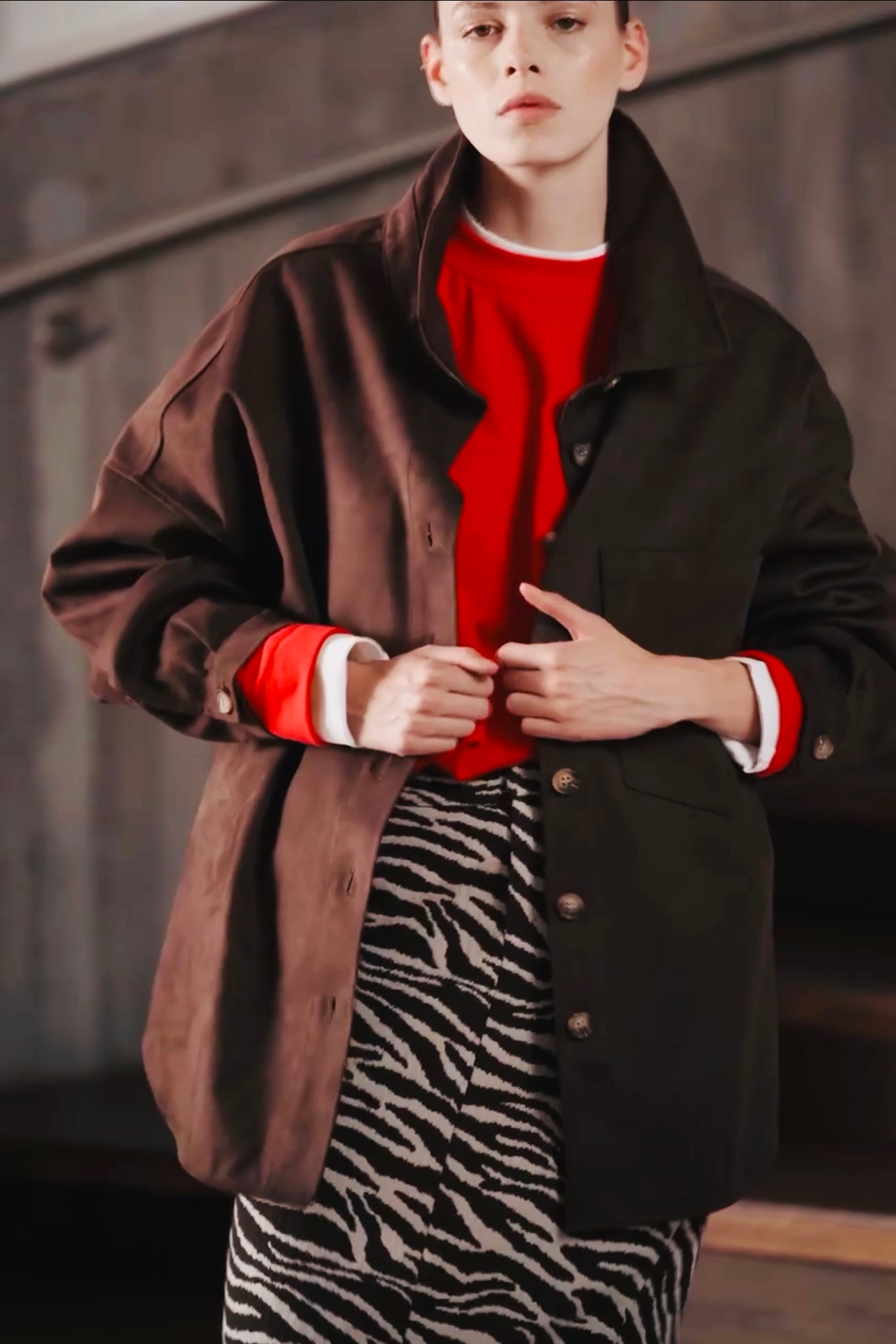 Lumina - Τζάκετ Τύπου Σουέτ Σκούρο Καφέ