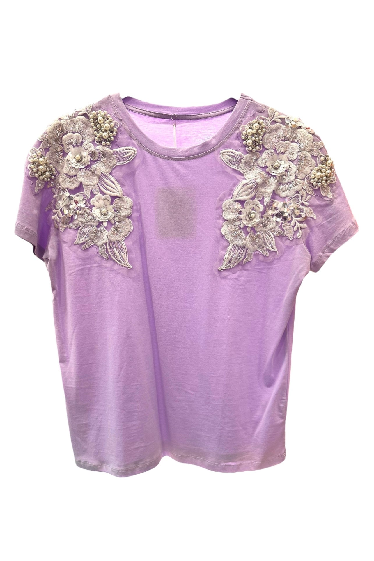 Charizma Μπλούζα T-shirt Κέντημα Στρας Λιλά