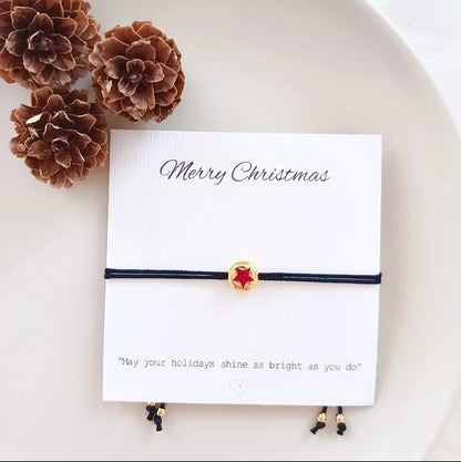 Queen Handmade Creations - Βραχιόλι Αστέρι με Χρυσό Επιχρυσωμένο Στοιχείο σε Κάρτα Δώρου