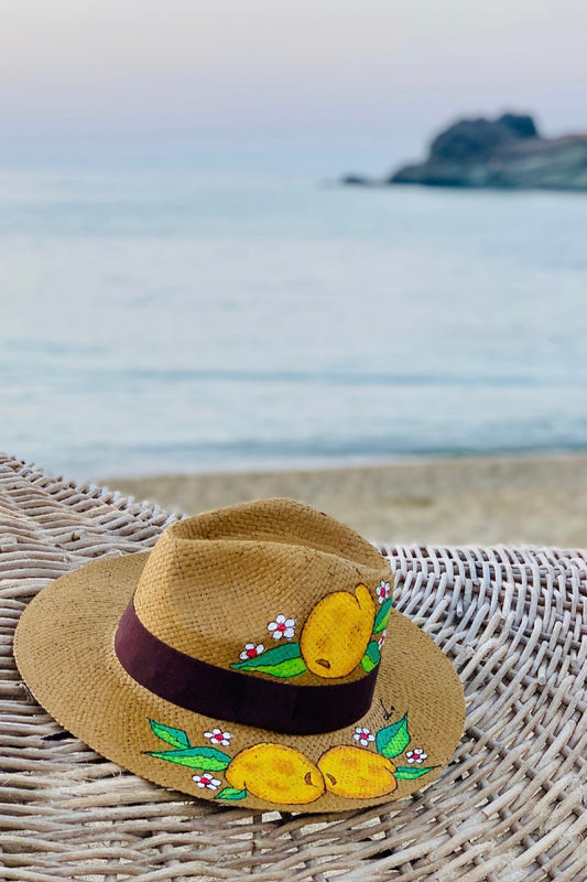 Liebe Anta -Καπέλο Fedora Καφέ Λεμόνια