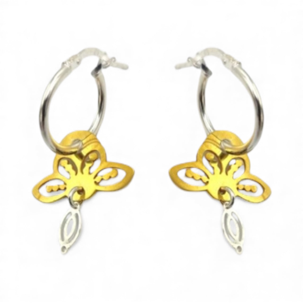 Pavlina Verouki Flower Eyes -  Σκουλαρίκια Κρίκοι Μάτι Μέλισσα