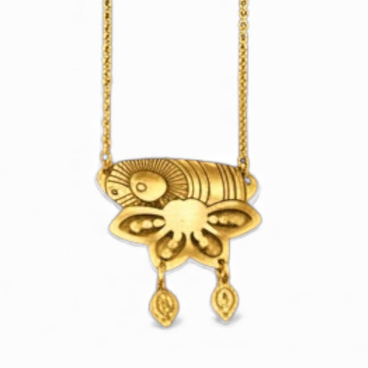 Pavlina Verouki Classic Flower Bee Eyes -  Ασημένιο Κολιέ