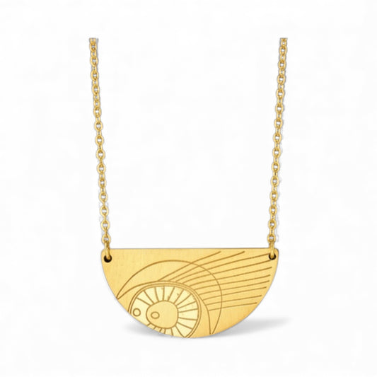 Pavlina Verouki Classic Eyes -  Ασημένιο Κολιέ Μισός Μεγάλος Κύκλος